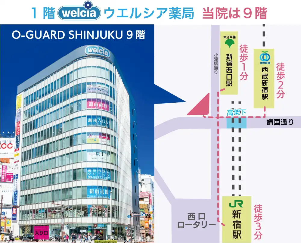 八王子クリニック新宿の地図