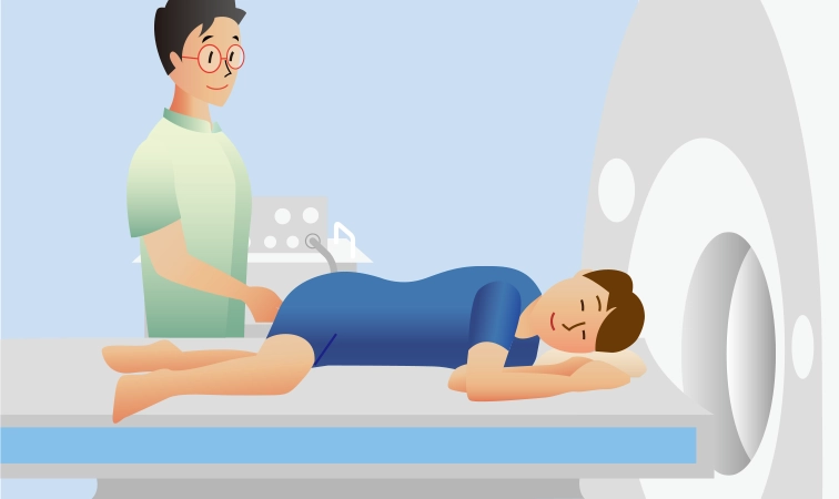 横向きになり炭酸ガス注入